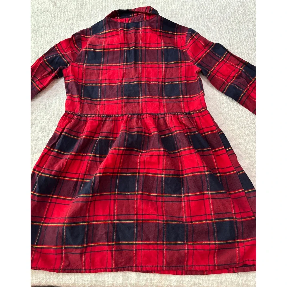 OshKosh & Carters Girls Red Plaid Holiday Dress Bundle Size 6 6X Lot of 2